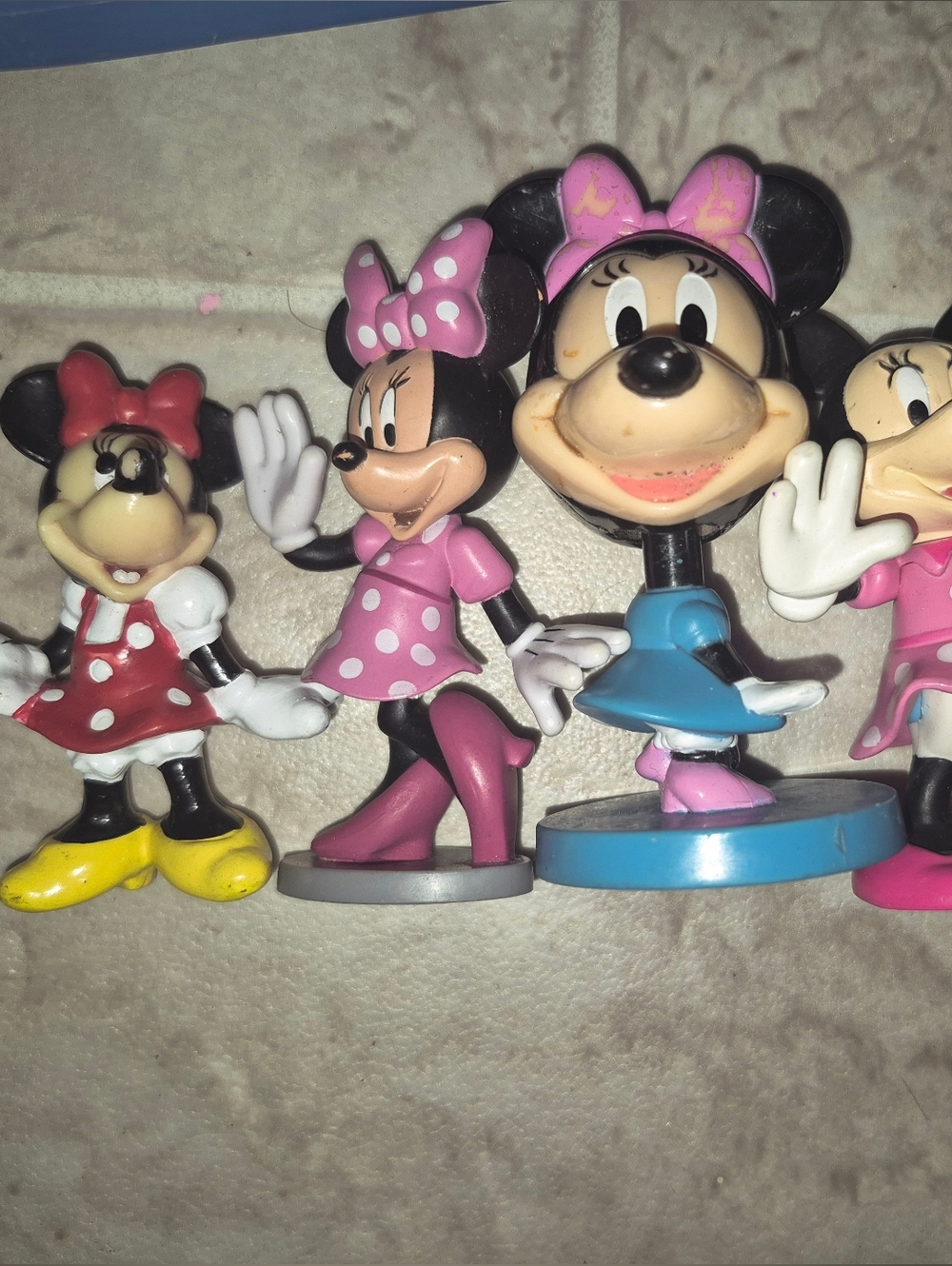 Disney Minnie Mouse Figurine Set in Pink, Blue, Red & Yellow
